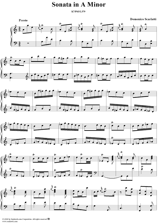 Sonata in A minor, K. 7