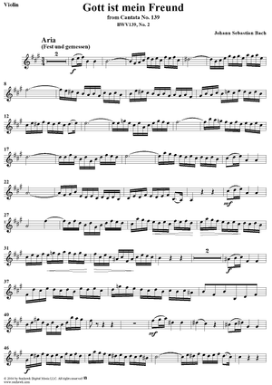 "Gott ist mein Freund", Aria, No. 2 from Cantata No. 139: "Wohl dem, der sich auf seinen Gott" - Violin