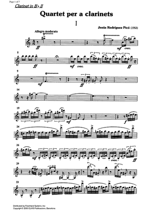 Clarinet quartet - B-flat Clarinet 2