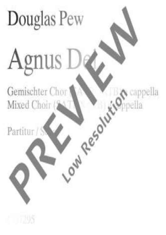 Agnus Dei - Choral Score
