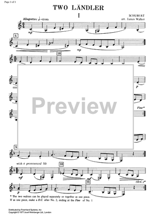 Elementary 1/6 - 2 Ländler - Op.33 No.10 and Op. 9 No. 2 - Clarinet