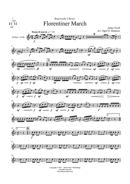 Florentiner March - Cornet 1 in B-flat