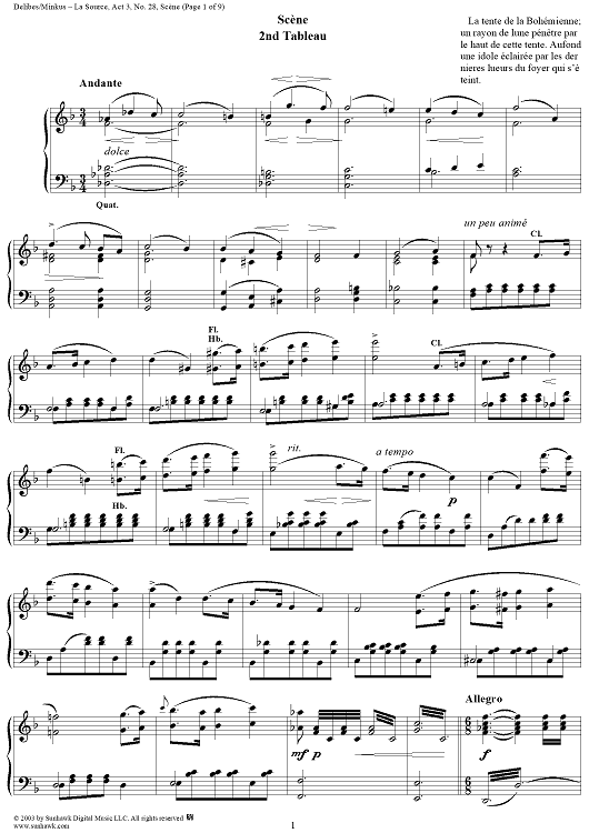 La Source, Act 3, No. 28: Scène