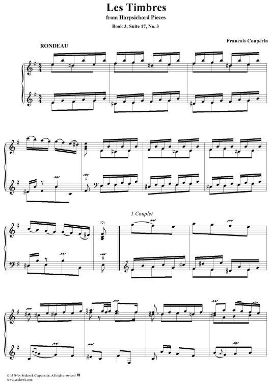 Harpsichord Pieces, Book 3, Suite 17, No. 3: Les Timbres