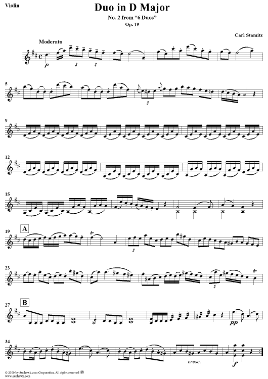 Duo No. 2 in D Major - Violin