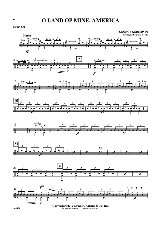 O Land Of Mine, America - Drum Set