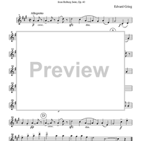 Gavotte - from Holberg Suite, Op. 40 - Part 2 Flute, Oboe or Violin