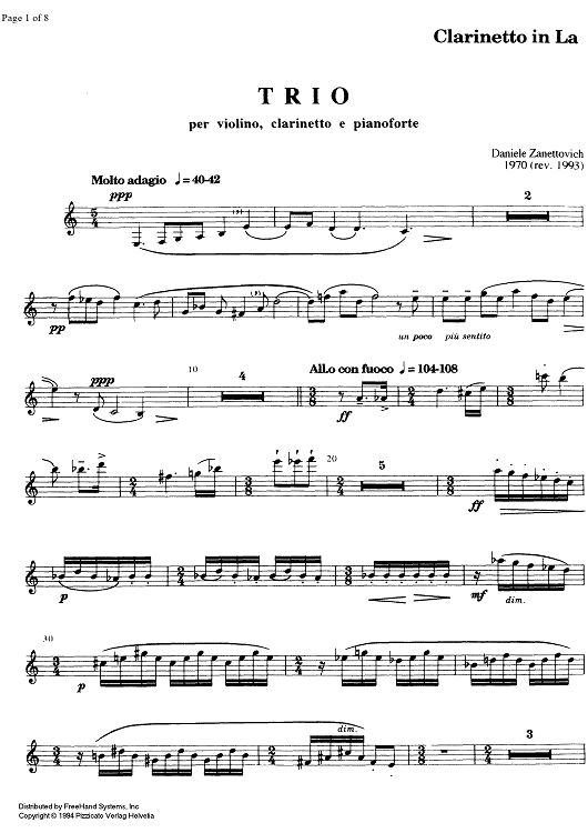 Trio - Clarinet in A
