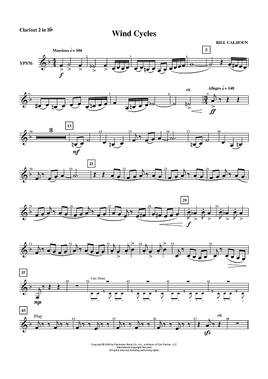 Wind Cycles - Clarinet 2 in B-flat