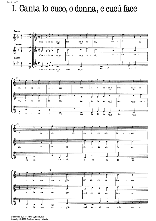 Canta lo cuco, o donna, e cucù face