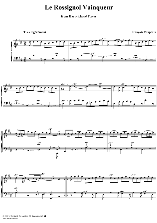 Harpsichord Pieces, Book 3, Suite 14, No. 4: Le Rossignol vainqueur