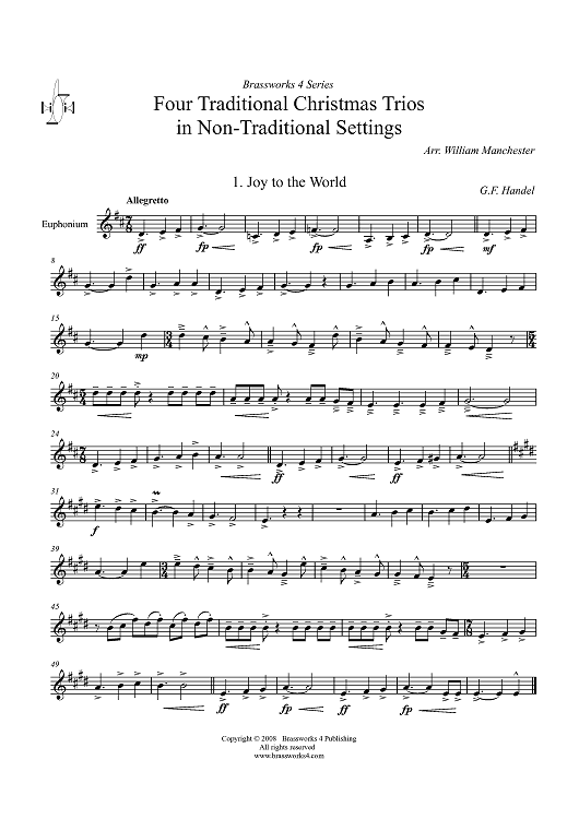 Four Traditional Christmas Trios In Non-Traditional Settings - Euphonium