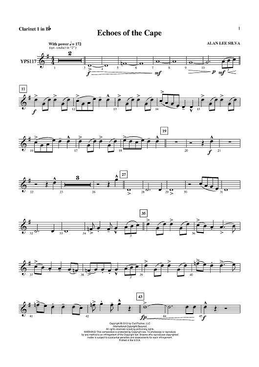 Echoes of the Cape - Clarinet 1 in Bb