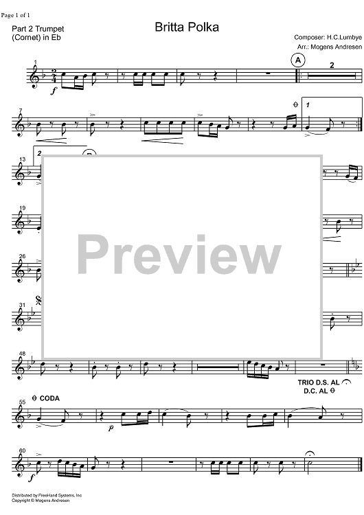 Britta Polka - Trumpet in E-flat/Cornet