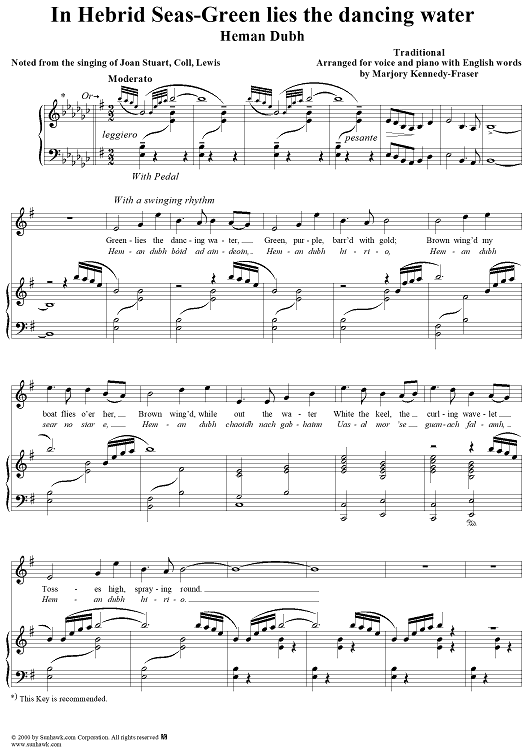 In Hebrid Seas-Green lies the dancing water, Heman Dubh