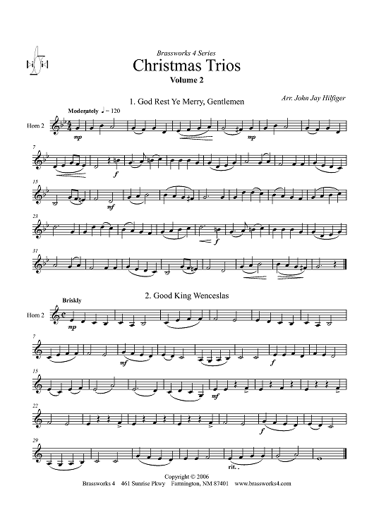 Christmas Trios, Volume 2 - Horn 2