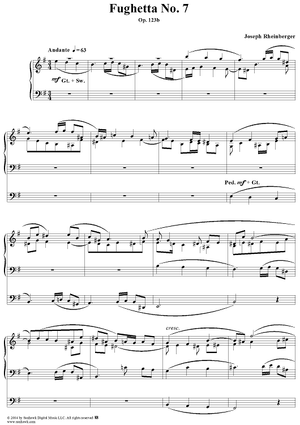 Fughetta No. 7 from "Twelve Fughettas", Op. 123b