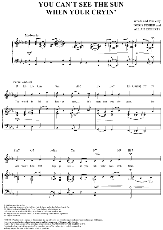 You Can't See the Sun When Your Cryin'