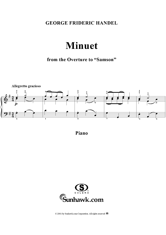 Minuet, from the Overture to "Samson"