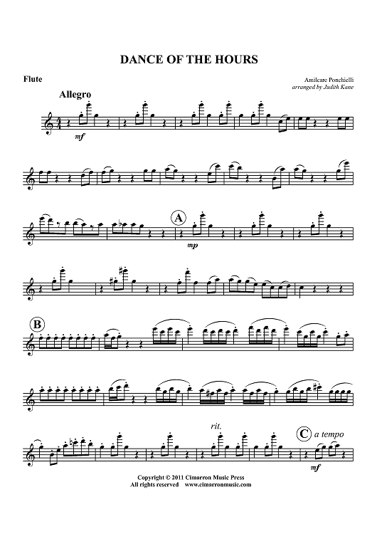 Dance of the Hours - Flute