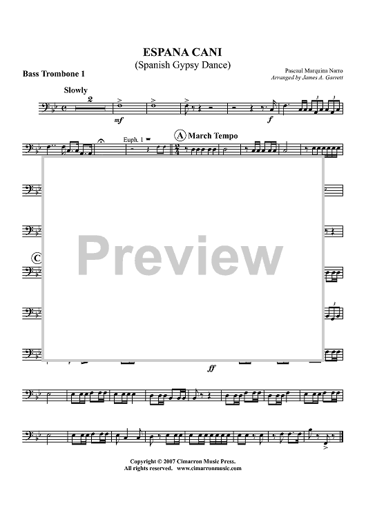 Espana Cani (Spanish Gypsy Dance) - Bass Trombone 1