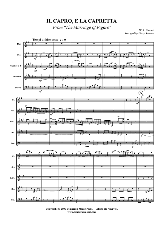 Il capro, e la capretta - Score