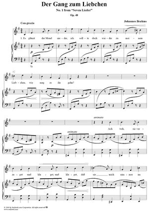Der Gang zum Liebchen - No. 1 from "Seven Lieder" Op. 48