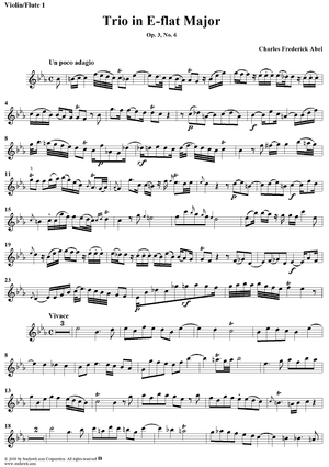 Trio in E-flat Major Op. 3, No. 6 - Violin 1 or Flute