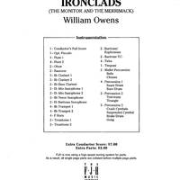 Ironclads (The Monitor and the Merrimack) - Score Cover