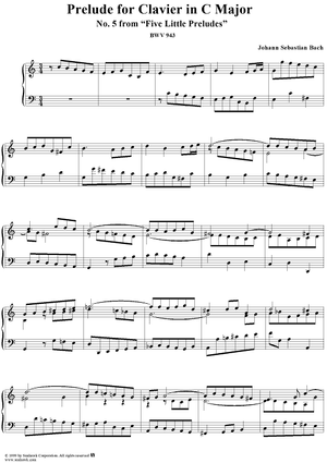 Prelude for Clavier in C Major  (BWV 943)