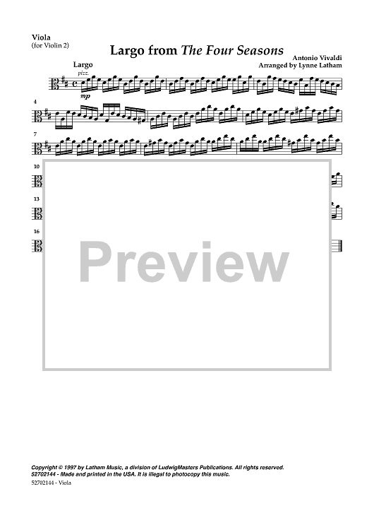 Largo from The Four Seasons - Viola