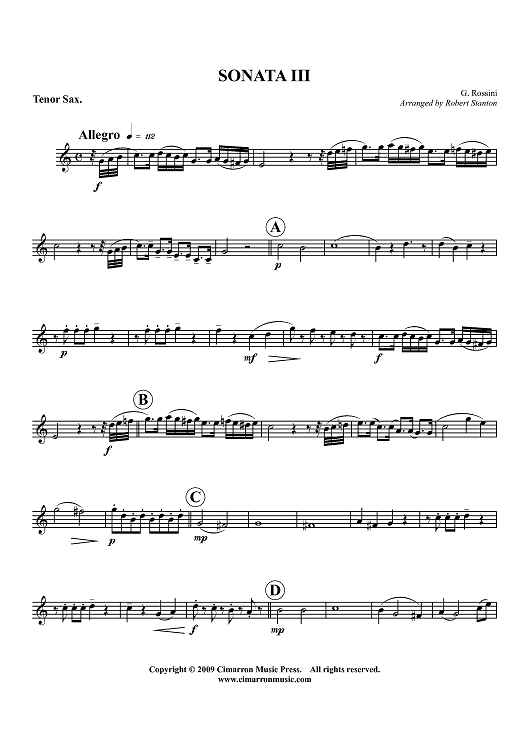 Sonata III - Tenor Sax