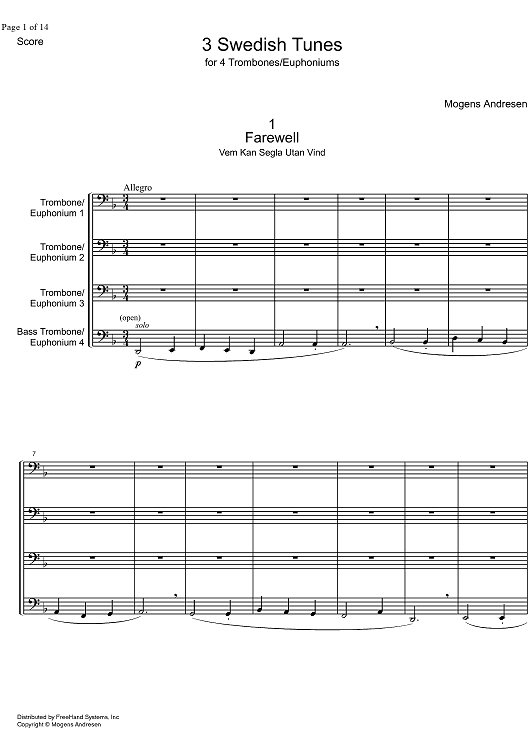 3 Swedish Tunes - Score