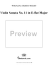 Violin Sonata No. 11 in E-flat Major, K26 - Piano Score