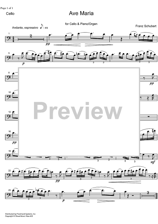 Ave Maria D839 - Cello Solo