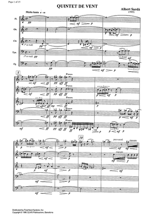 Quintet de Vent (Wind Quintet) - Score
