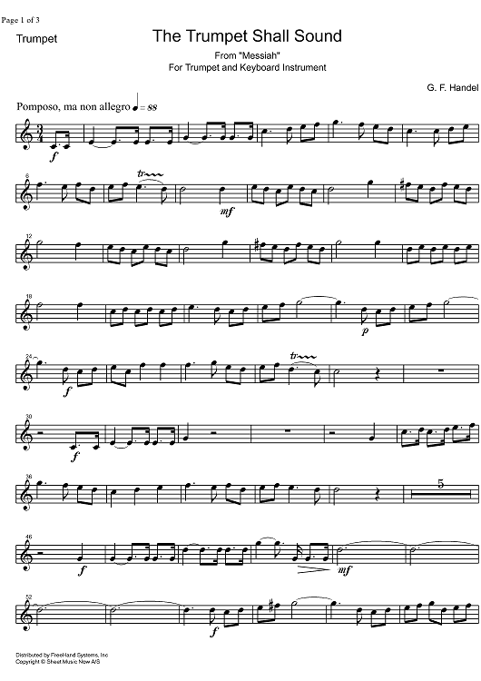 The Trumpet Shall Sound from Messiah HWV 56 - B-flat Trumpet