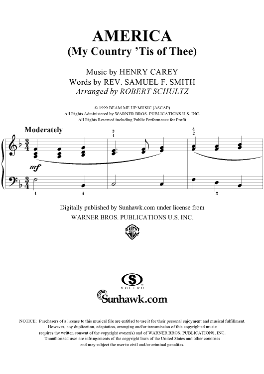 America (My Country 'Tis of Thee)