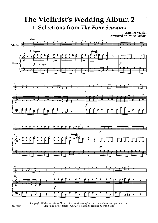 The Violinist's Wedding Album, Volume 2 - Piano