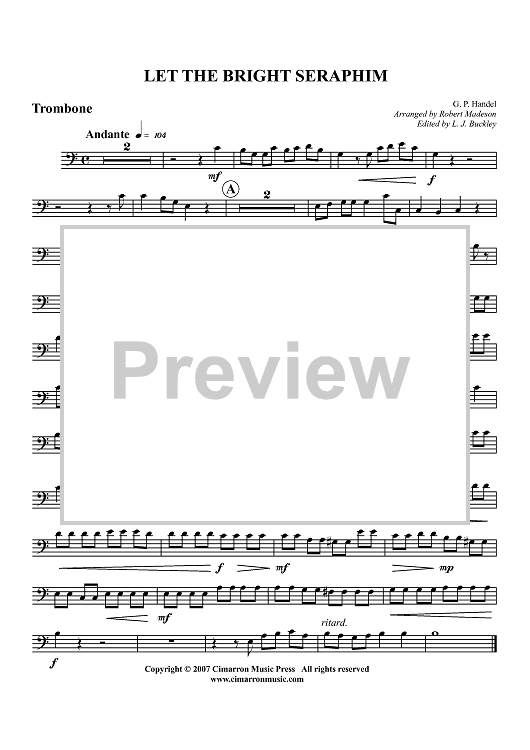 Let the Bright Seraphim - Trombone