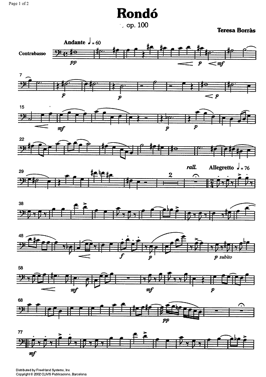 Rondó (Rondo) Op. 100 - Double Bass