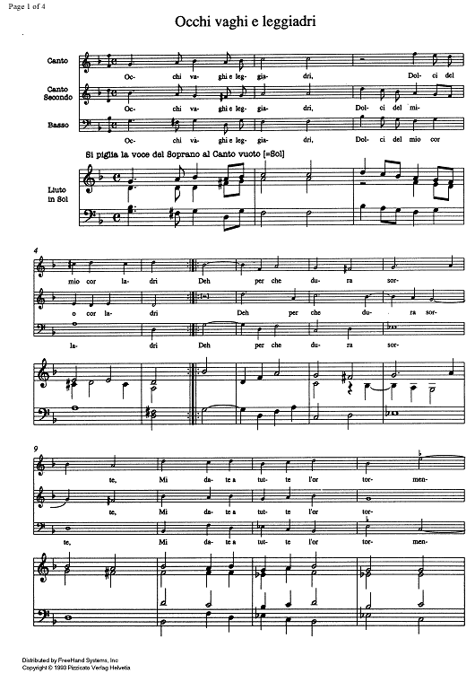 Occhi vaghi e leggiadri