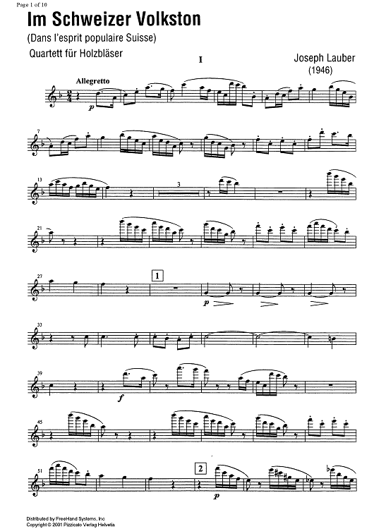 Im Schweizer Volkston - Flute