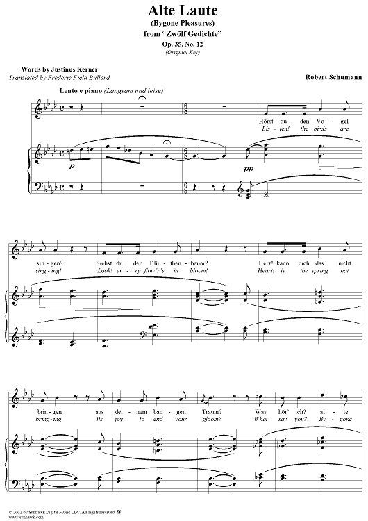 12 Gedichte, Op. 35, No. 12: Alte Laute