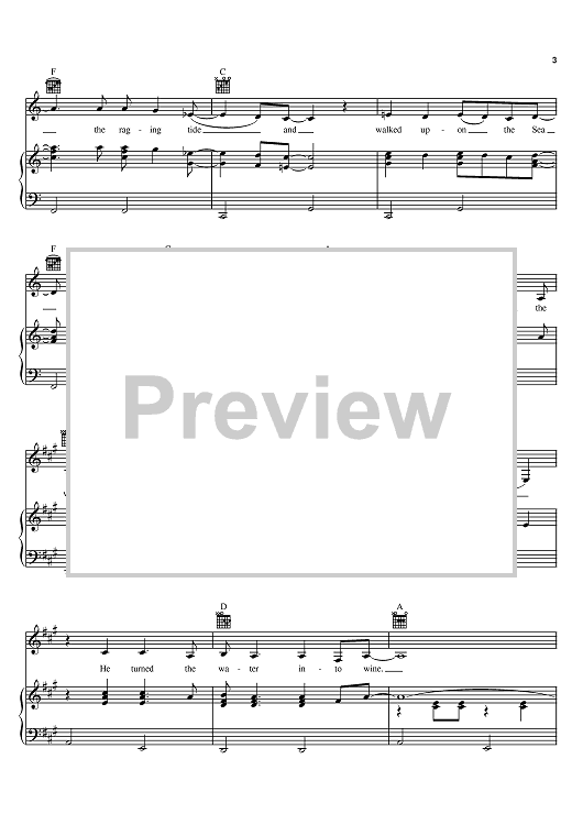 He Turned The Water Into Wine" Sheet Music by Johnny Cash for Piano/Vocal/Chords Sheet Music Now