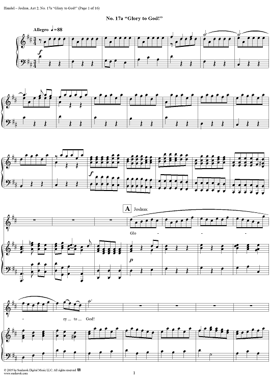 Joshua, Act 2, No. 17a "Glory to God!"