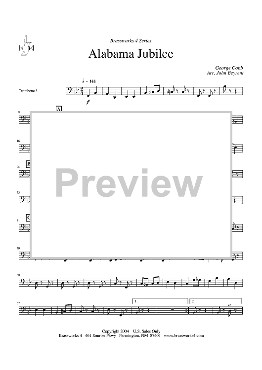 Alabama Jubilee - Trombone 3