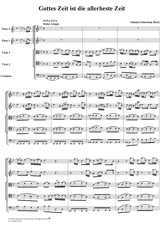 Sonatina from Cantata no. 106  ("Gottes Zeit is die allerbeste Zeit") - Full Score