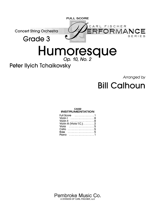 Humoresque - Score
