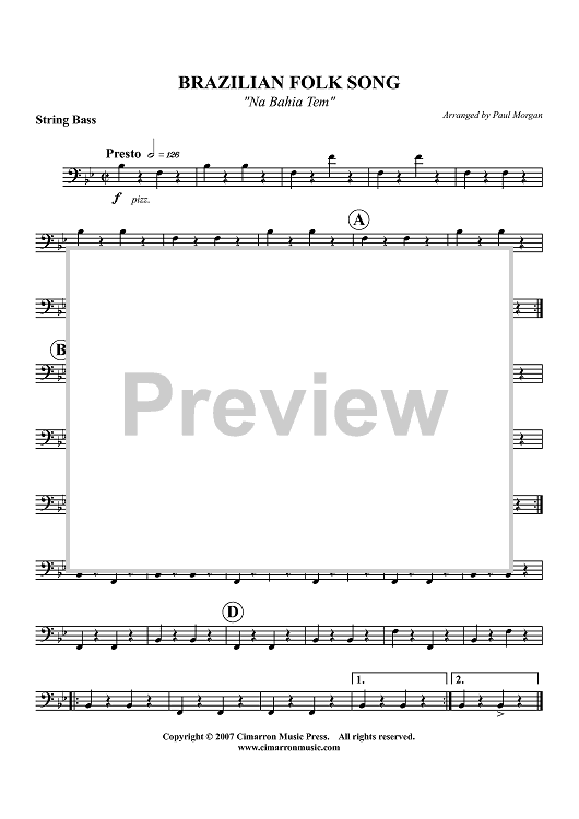 Brazilian Folk Song (Na Bahia Tem) - String Bass